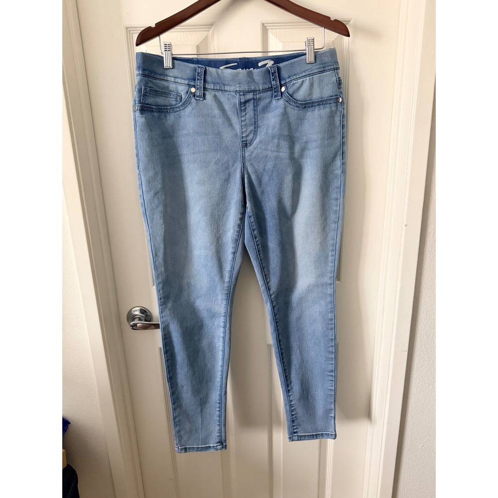Seven7 Womens Light Wash Pull On Legging Jeans Skinny Denim Size 14